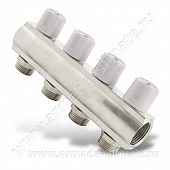 Гребенка 1"х3/4"х 4 вых с вент (хром) 